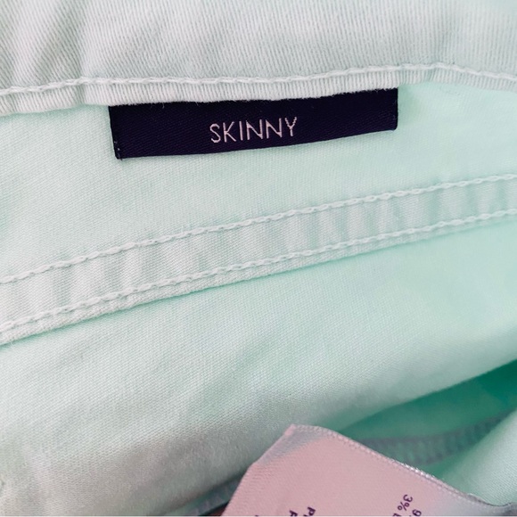 NYDJ Mint Seafoam Green & Navy Tuxedo Stripe Smooth Lift Technology Skinny Jeans - Picture 7 of 8